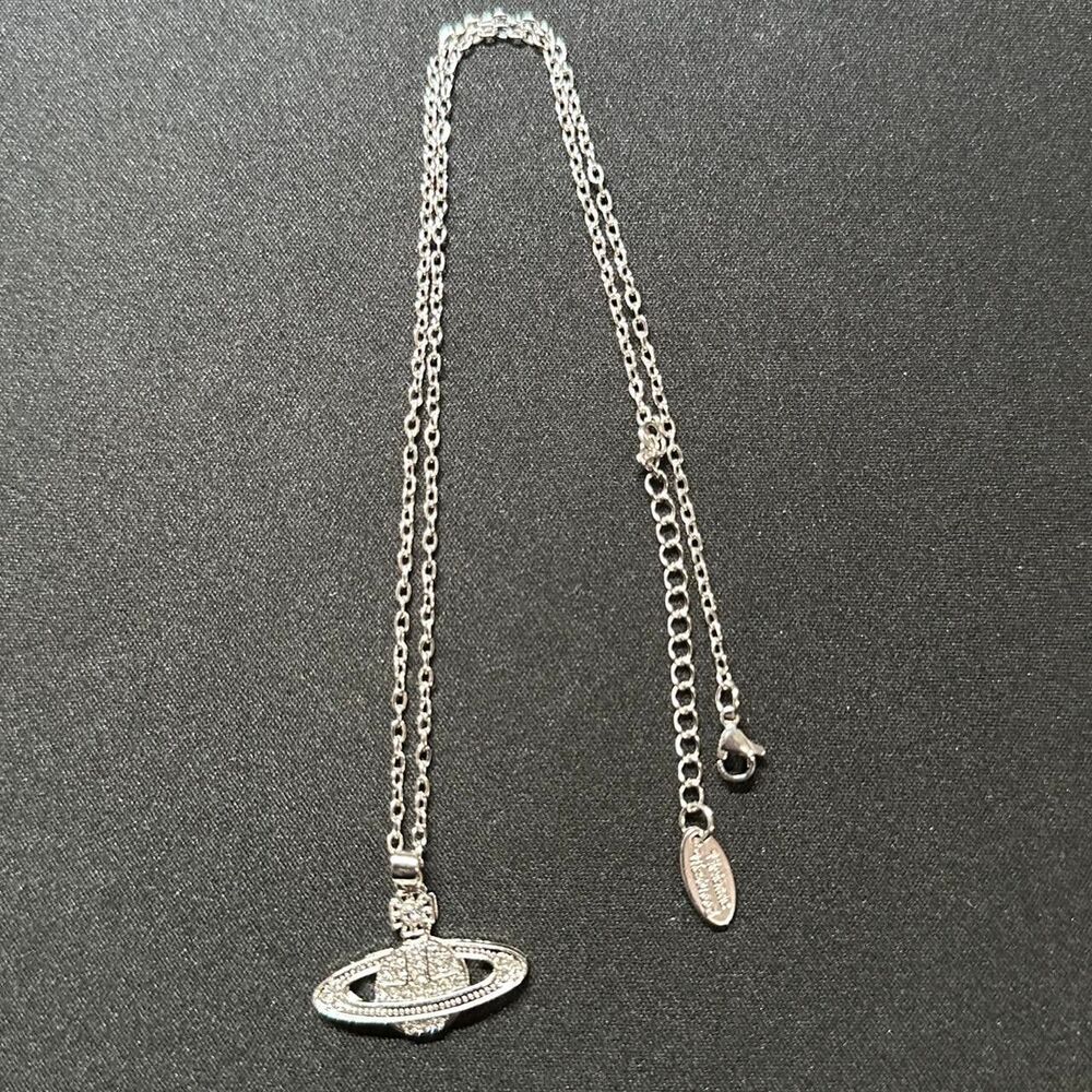Vivienne Westwood Silver Orb Necklace, Saturn Planet Pendant - Picture 5 of 5